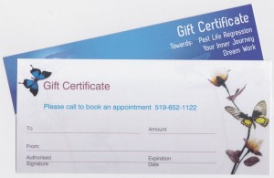 Reiki, past life regression gift certificate and more